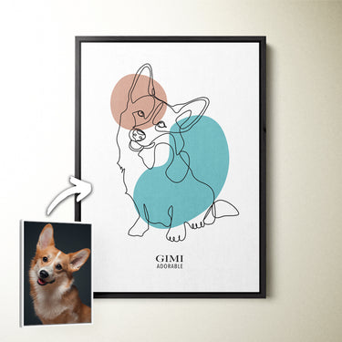 Minimalist Line Art Pet Portrait